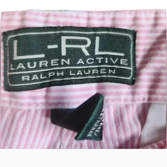 Lauren Ralph Lauren Pink Striped Women's Bermudas - Picture 4 of 6